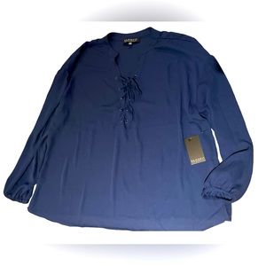 Eloquii navy blue blouse